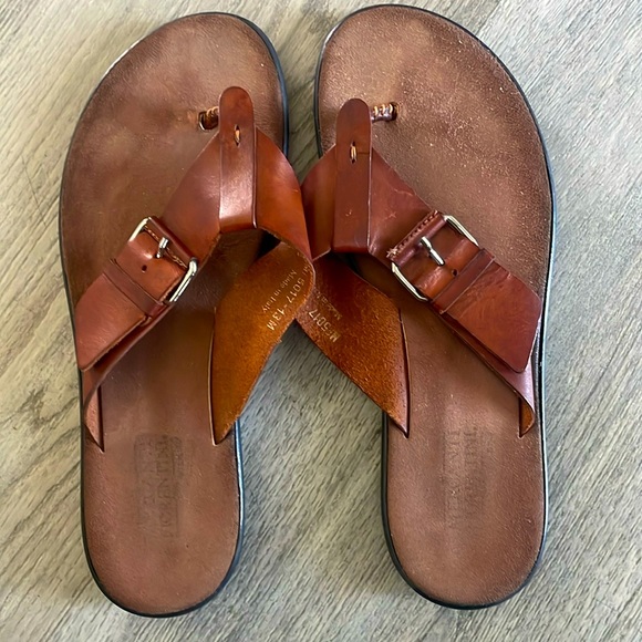 Mens Mercanti Fiorentini Leather Sandals size 13 M Style MF 5017 Made In Italy - Picture 1 of 4